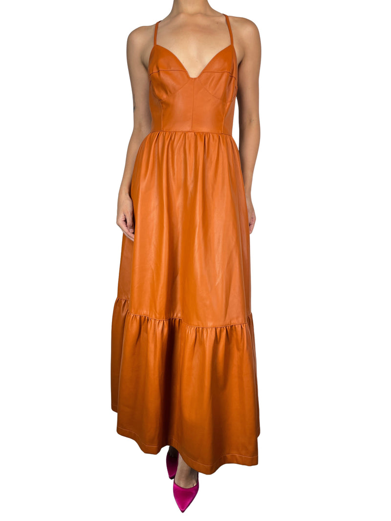 Vestido cuero vegano  Pilcro X Anthropologie