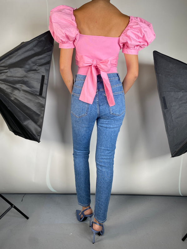 Blusa Mangas Aglobadas