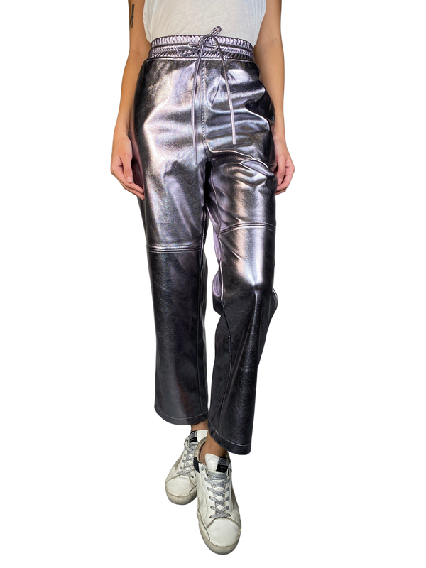 Pantalón Metalizado Cuero Vegano