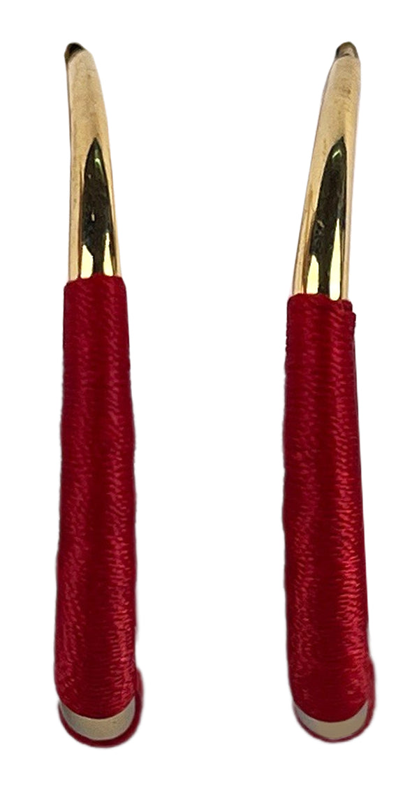 Aros Rojos Con Dorado