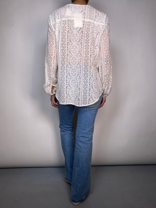 Blusa Seda Bordada