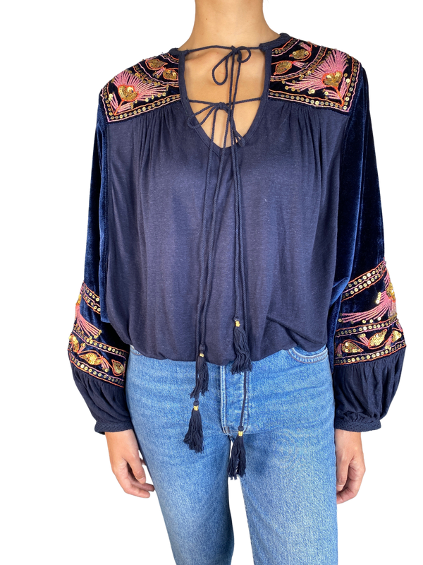 Blusa Con Mangas Velvet