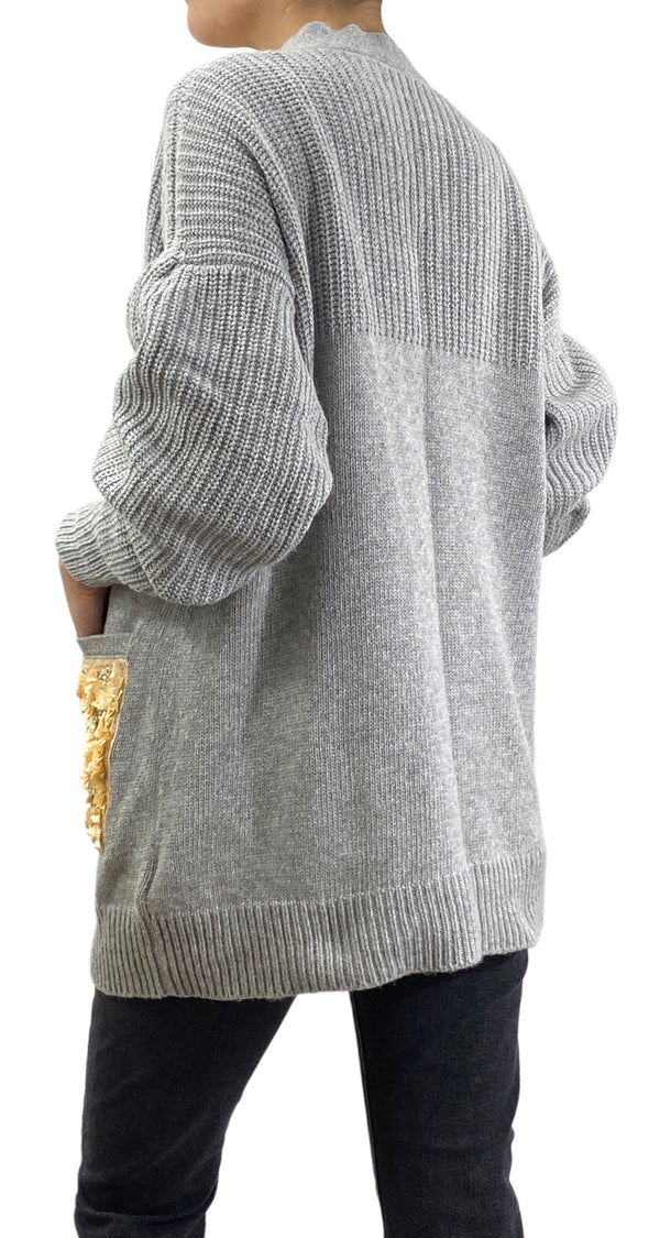 Cárdigan Gris Tejido