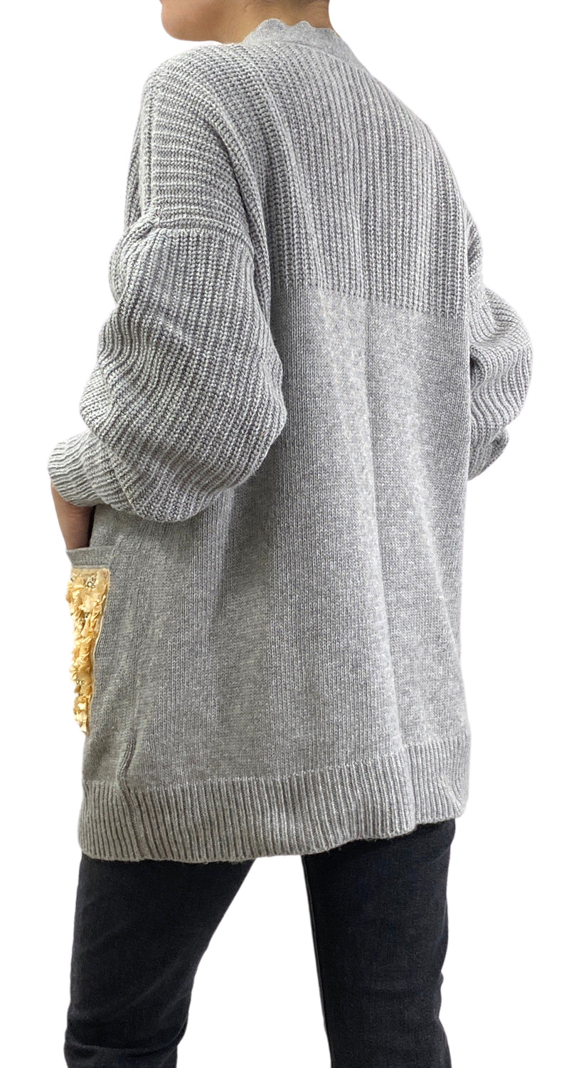 Cárdigan Gris Tejido