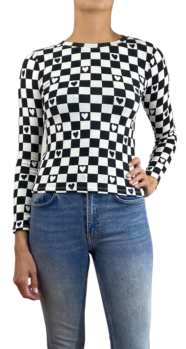 Polera Cuadro Damero