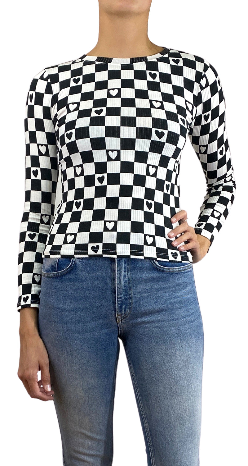 Polera Cuadro Damero