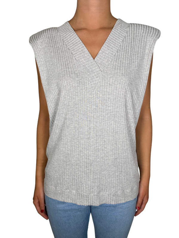 Blusa Gris Hombreras