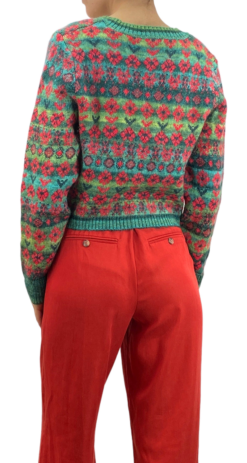 Sweater Verde Flores