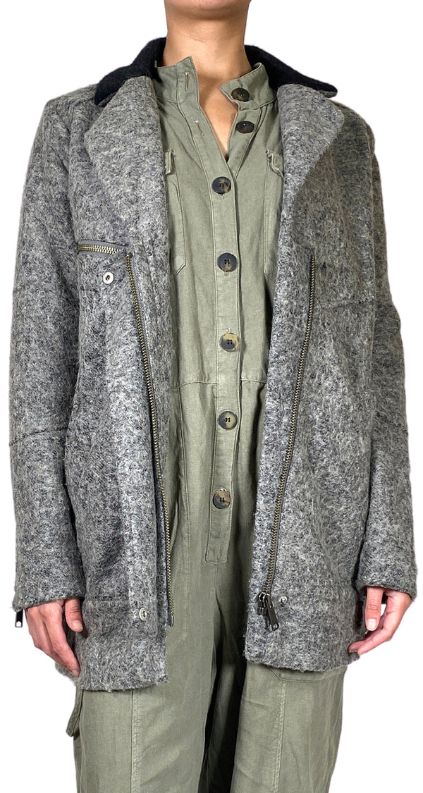 Abrigo Lana Gris Oversize