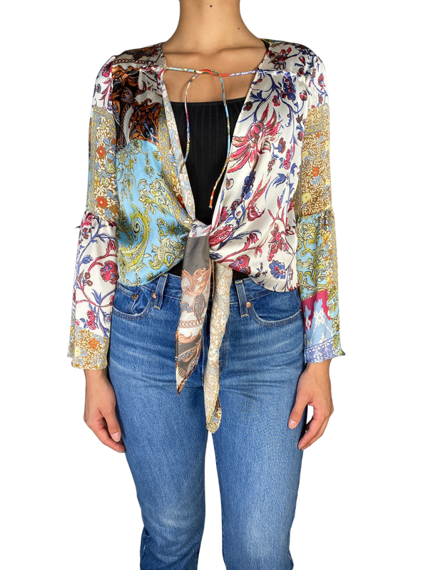 Blusa Abierta Estampada