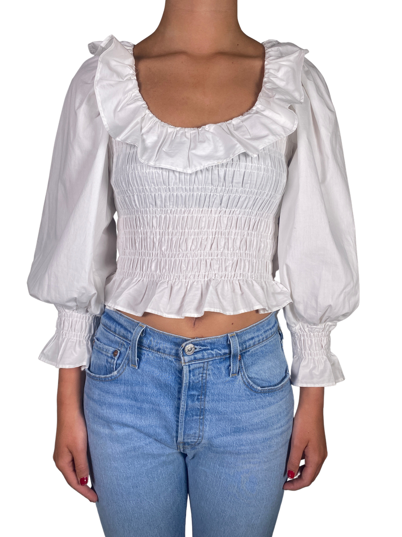 Blusa Fruncida Blanca