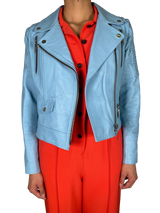 Chaqueta Cuero Azul