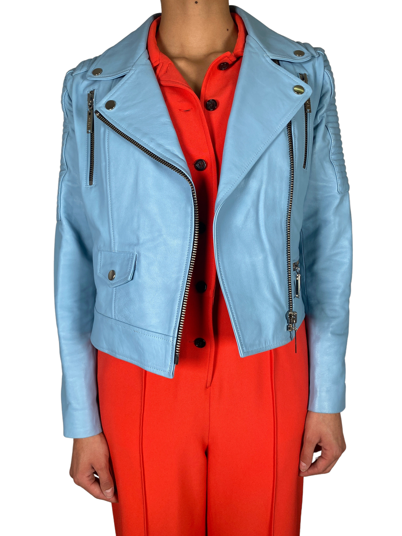 Chaqueta Cuero Azul