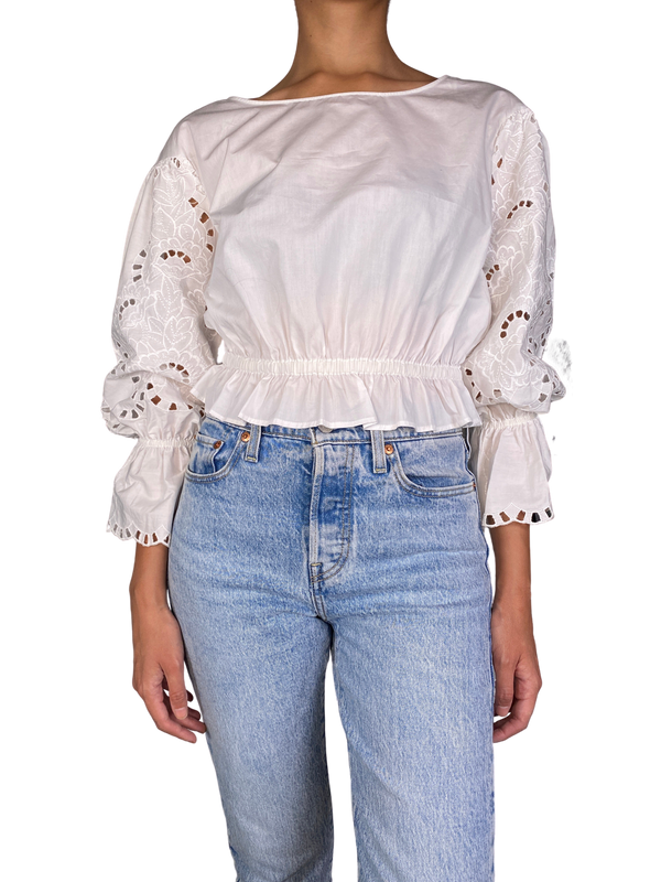 Blusa Mangas con Broderie