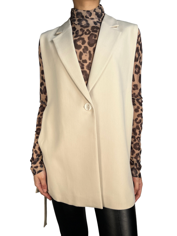 Chaqueta Crema Sin Mangas