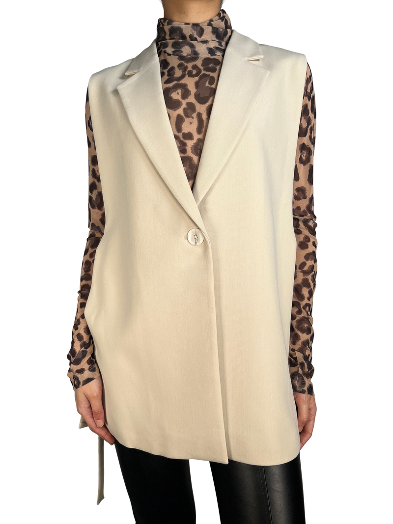 Chaqueta Crema Sin Mangas