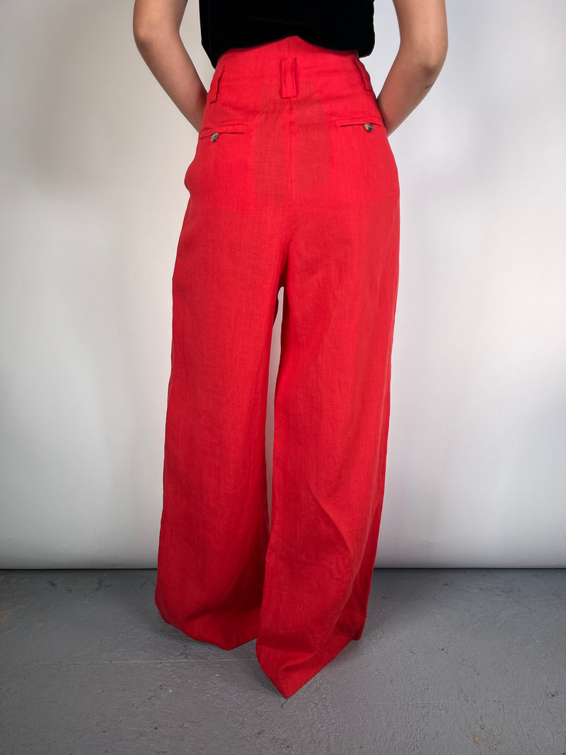 Pantalón Lino Rojo
