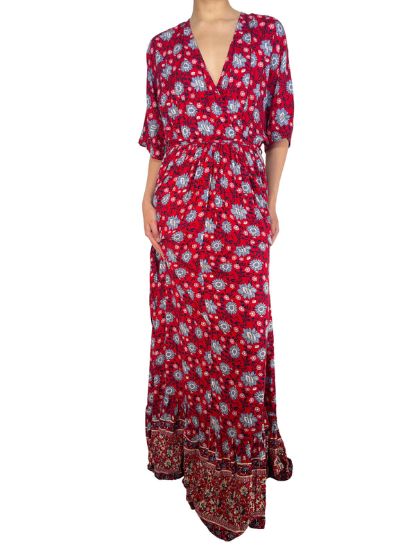 Vestido Rojo Flores