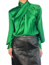 Blusa Verde Satinada