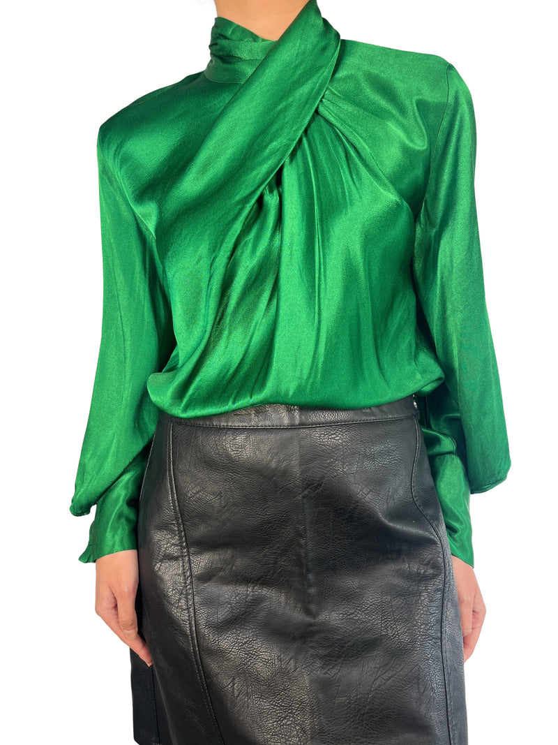 Blusa Verde Satinada ZARA – Market People