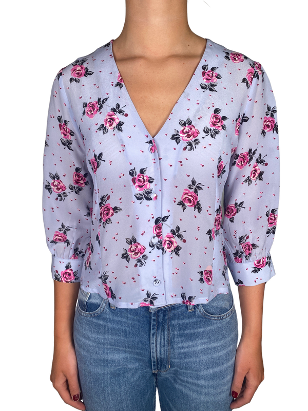 Blusa seda Flores