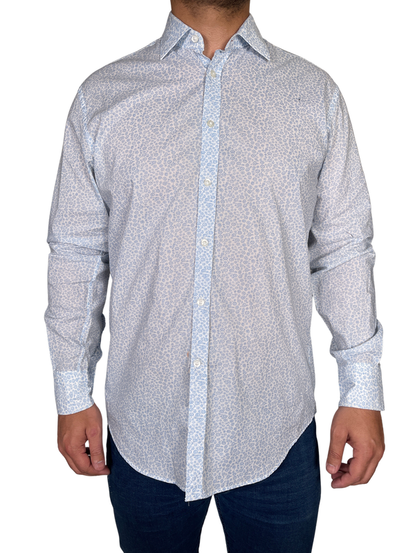 Camisa Flores Celeste