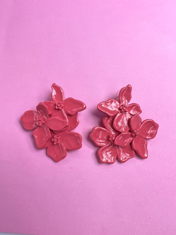 Aros Flor TRIO Rosado