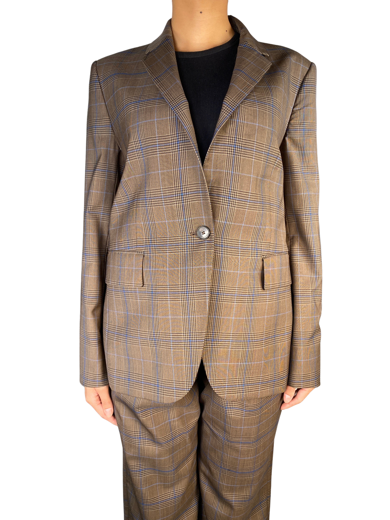 Blazer Lana Café Cuadros