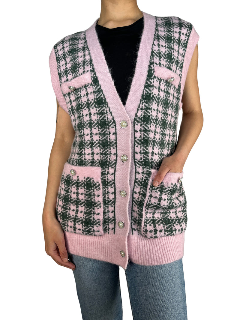 Sweater Rosado Pied de Poule