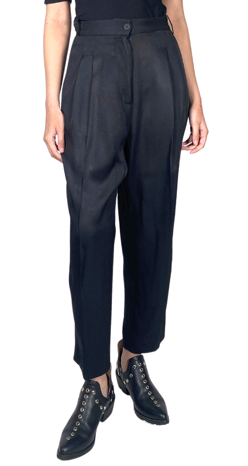 Pantalon Droit LOLA Noir Taille 44 (équivalent 42) - 20% Lin - Occasion Comme Neuf