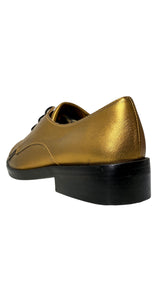 Zapatos Cuero Dorados