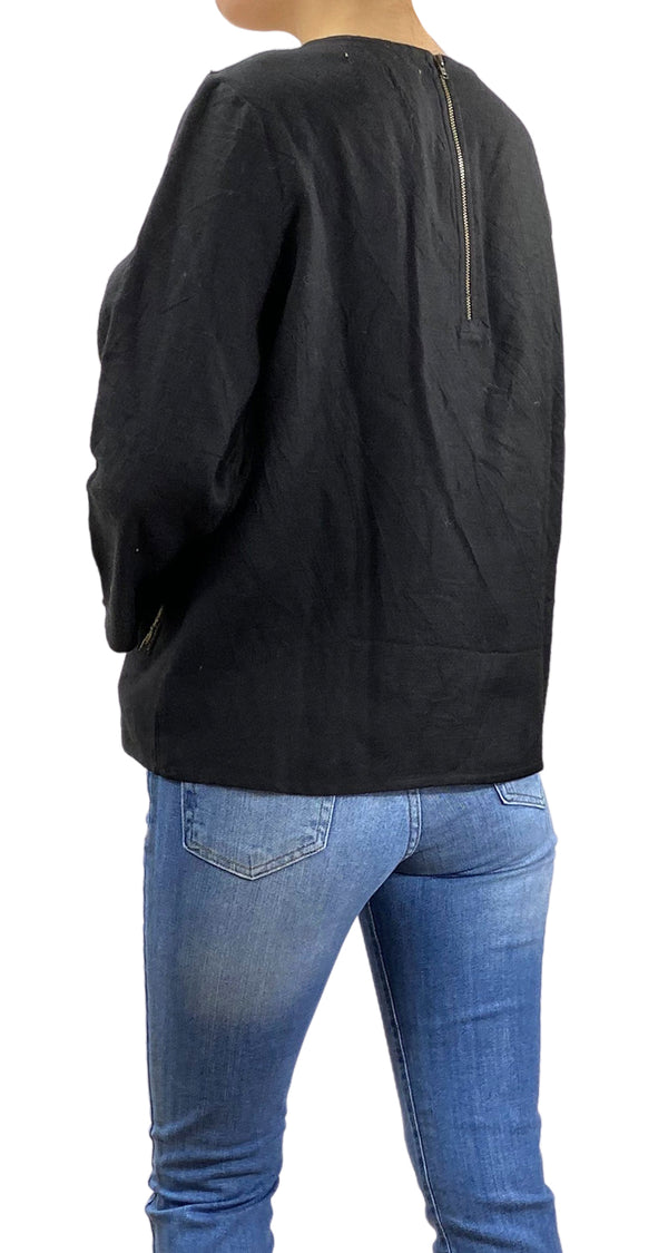 Blusa Negra Flecos