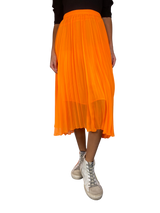 Falda Plisada Naranja Fluorescente