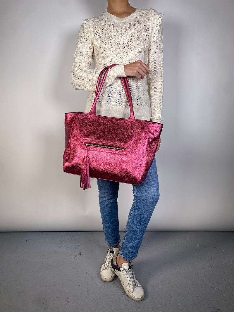 Cartera Fucsia Metalizada
