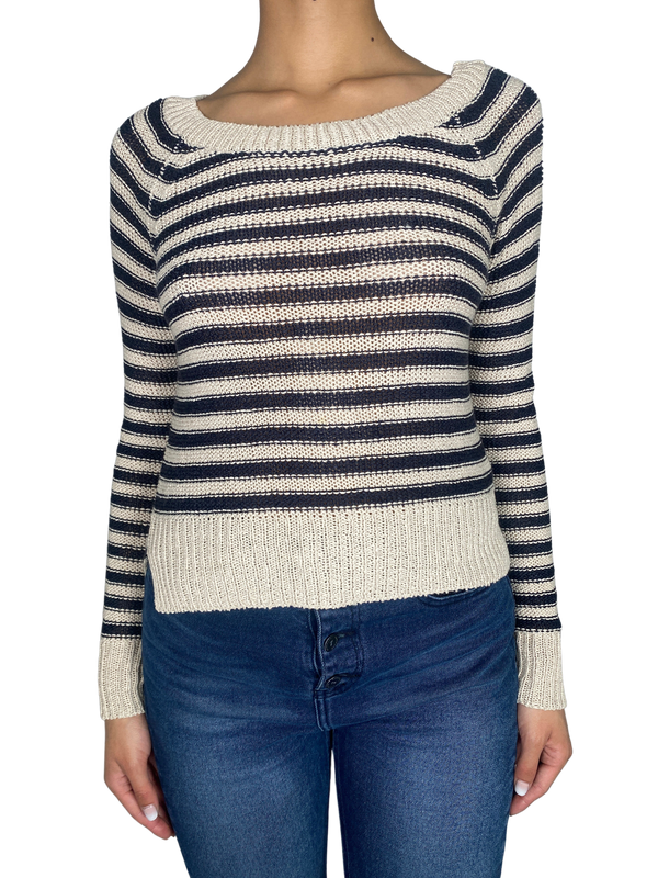 Sweater Rayas Beige Y Azul
