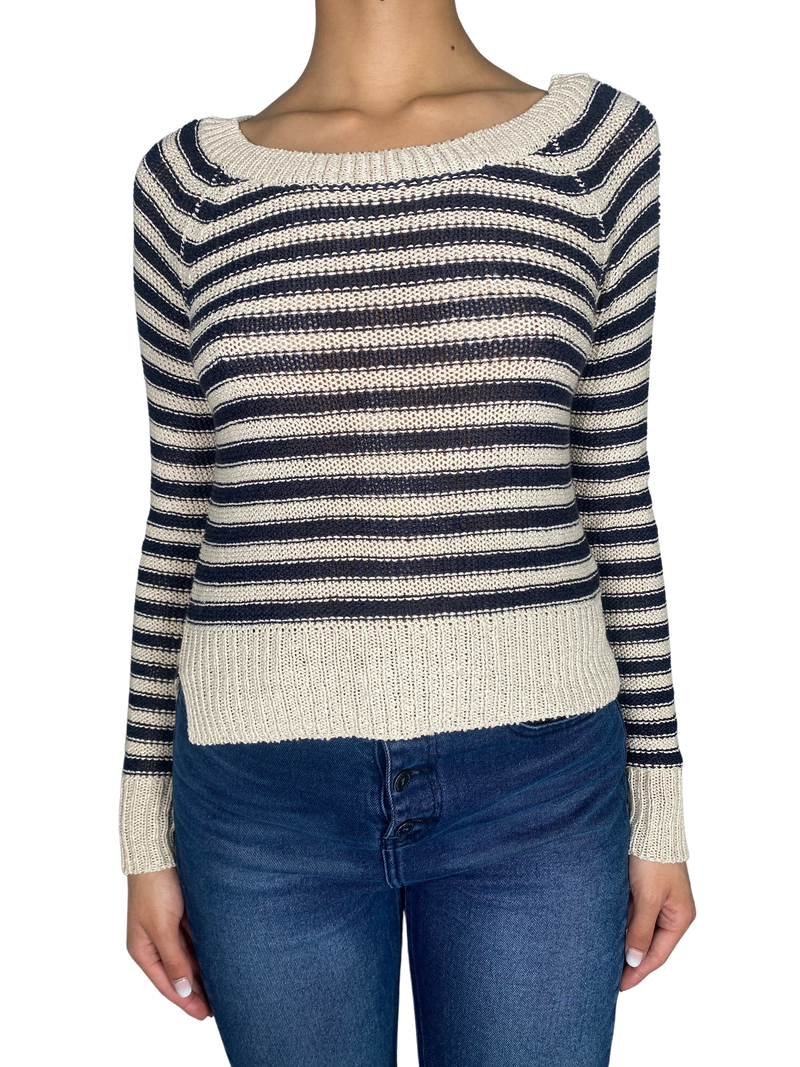 Sweater Rayas Beige Y Azul