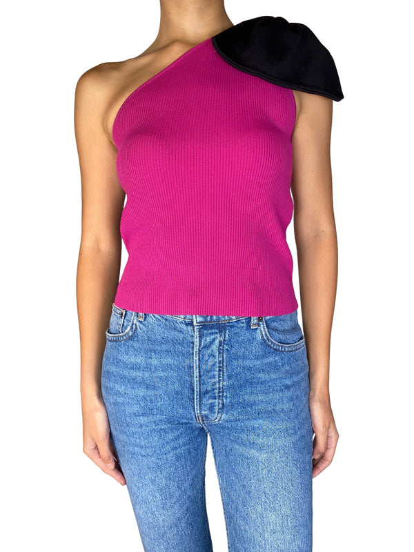 Polera Asimétrica Lazo Negro
