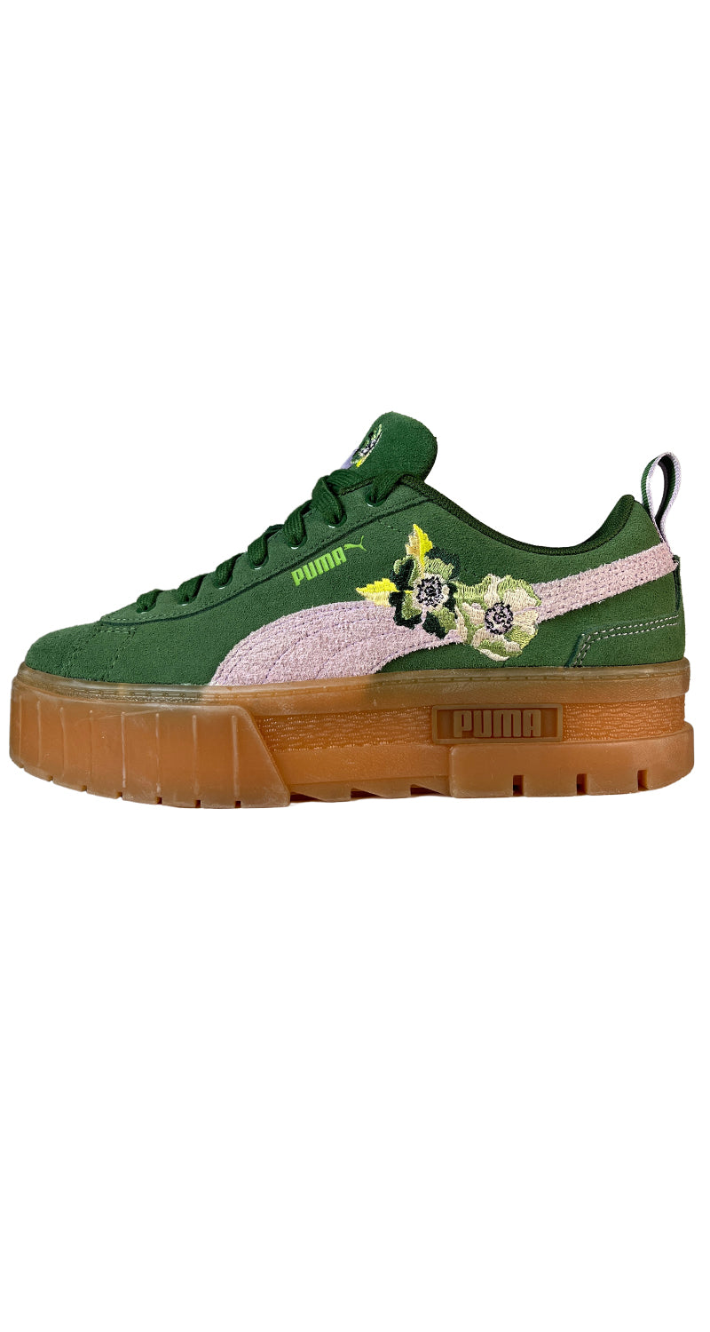 Zapatillas Cuero Verde