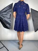 Vestido Azul Broderie Butterfly