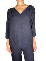 Sweater Negro Tejido Con Lana