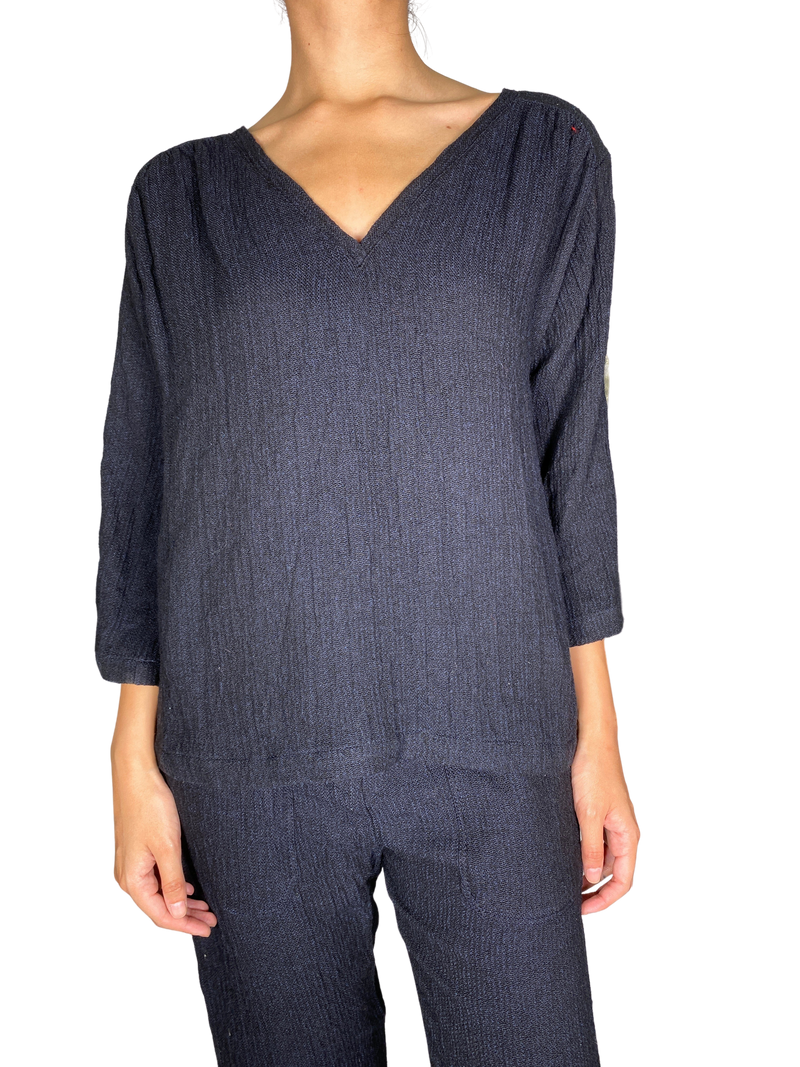 Sweater Negro Tejido Con Lana