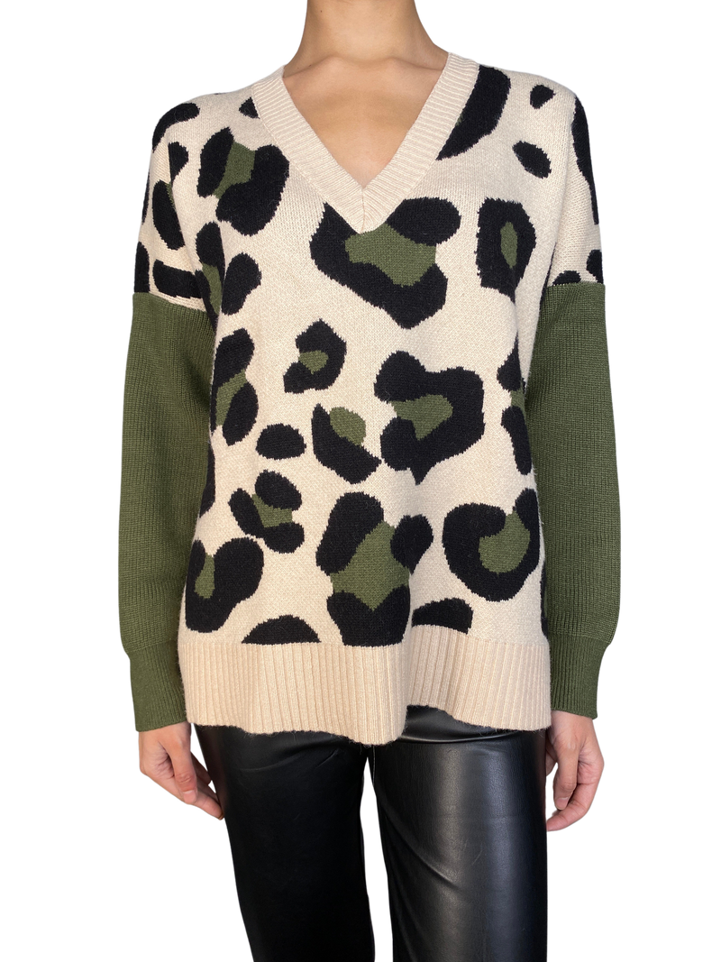 Sweater Green Leopard