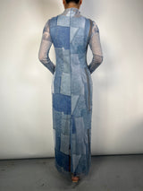 Vestido Malla Print Denim