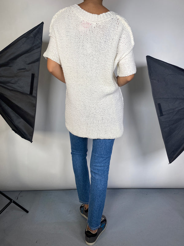 Sweater Blanco sin Mangas