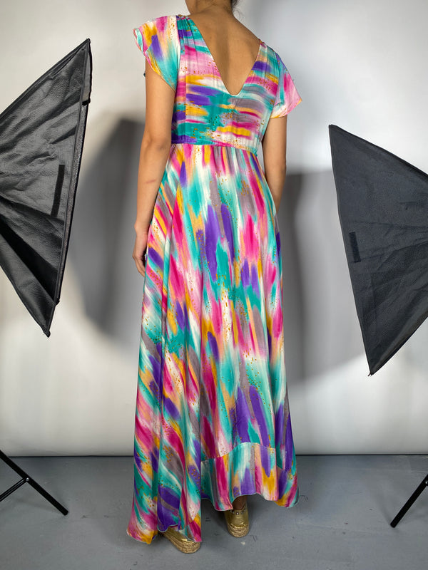 Vestido Multicolor Escote