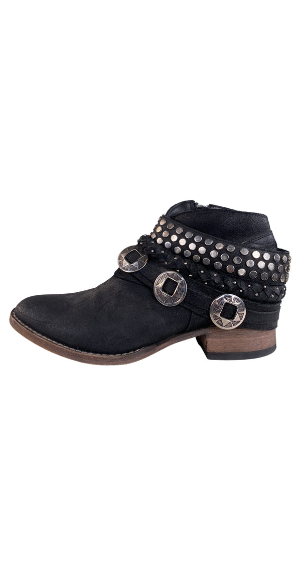Botines Negros Con Aplicaciones