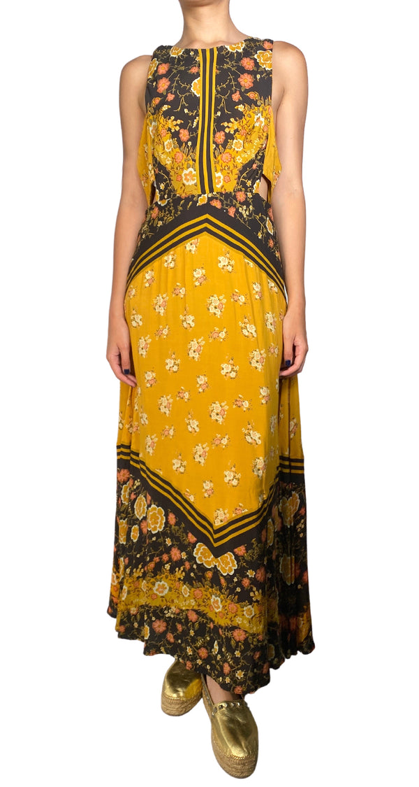 Vestido Maxi Amarillo Flores