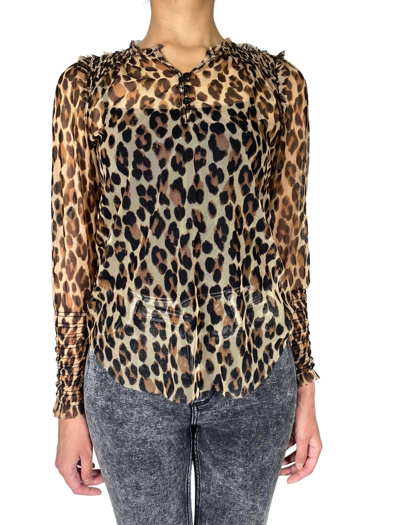 Blusa Traslucida Animal Print