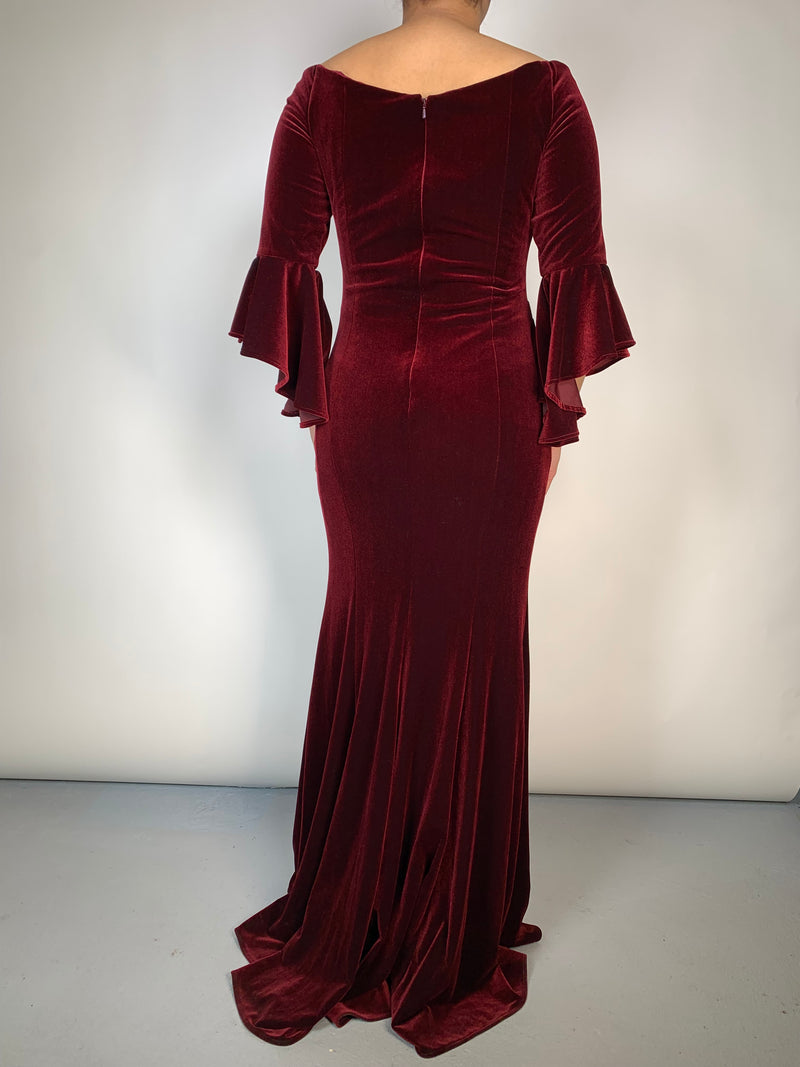 Vestido Velvet Burdeo PLUS SIZE