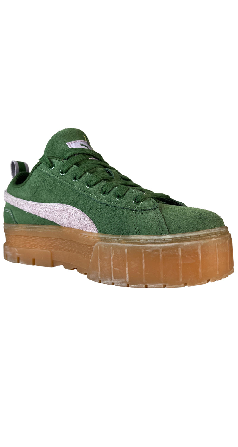 Zapatillas Cuero Verde